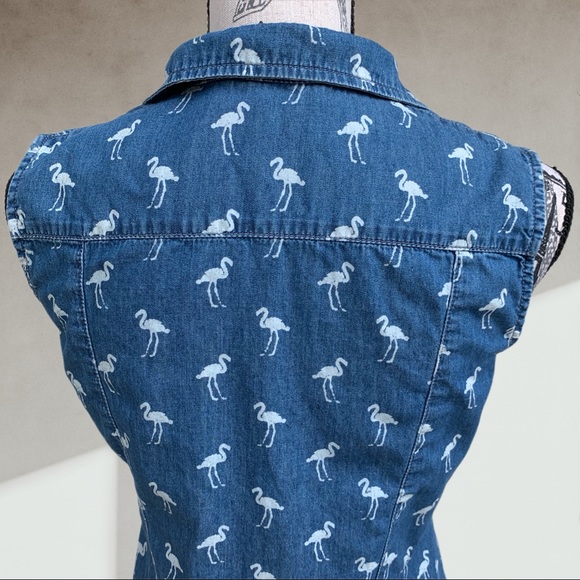 Flamingo denim dress SMALL - Picture 5 of 7